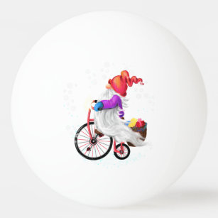 Pelota De Ping Pong Navidades Ping Pong Ball Gnome con bicicleta y reg