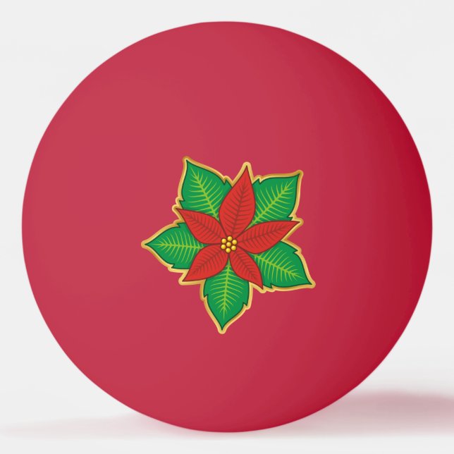 Pelota De Ping Pong Navidades Poinsettia (Anverso)