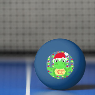 Pelota De Ping Pong Navidades Rana Patrón Santa Hat Novedad Azul