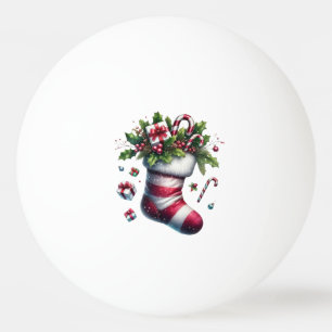 Pelota De Ping Pong Navidades rebosantes de regalos y bastones de cant
