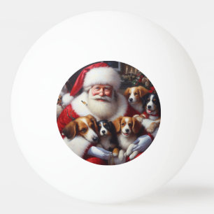 Pelota De Ping Pong Navidades Santa Claus Con Perros 2