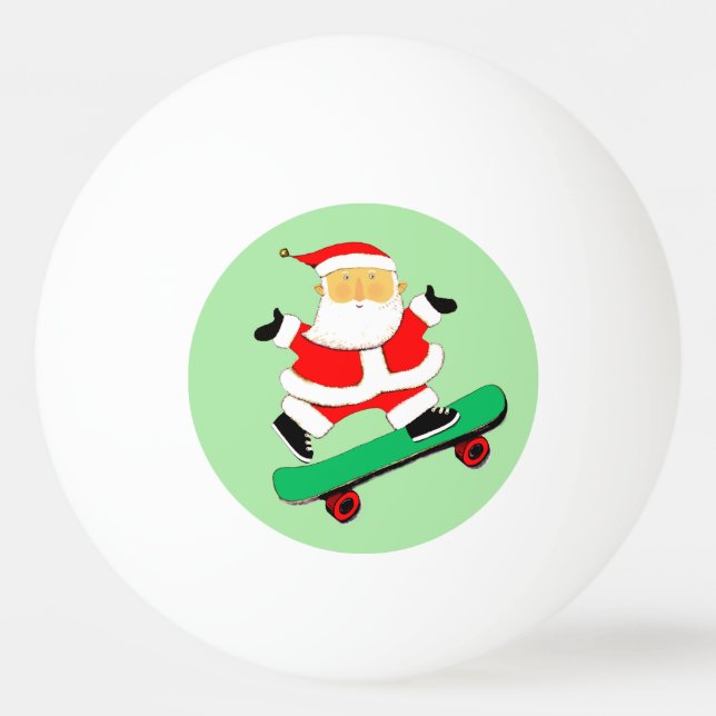 Pelota De Ping Pong Navidades Skateboarding Skateboarder (Anverso)