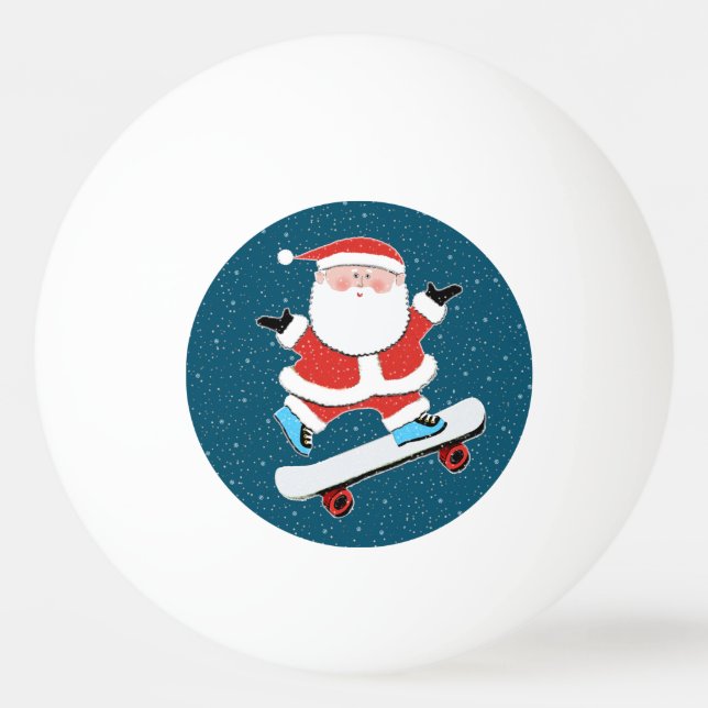 Pelota De Ping Pong Navidades Skateboarding Skateboarder (Anverso)