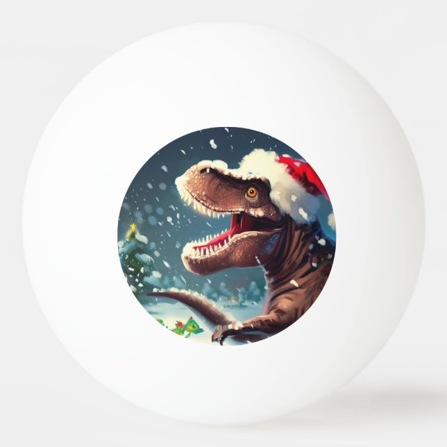 Pelota De Ping Pong Navidades T-Rex (3) (Anverso)