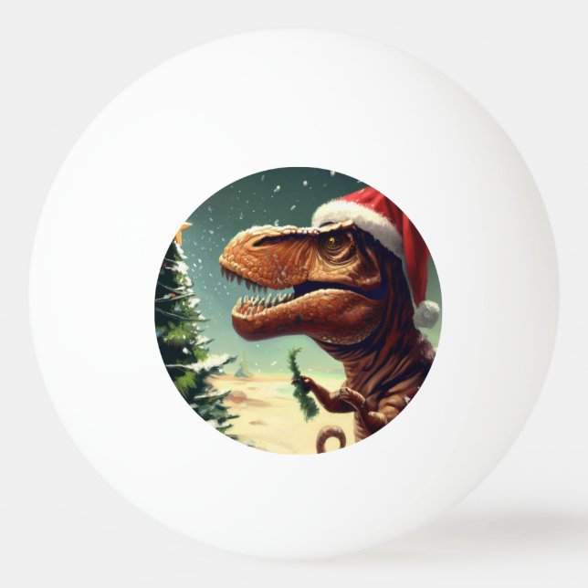 Pelota De Ping Pong Navidades T-Rex (4) (Anverso)