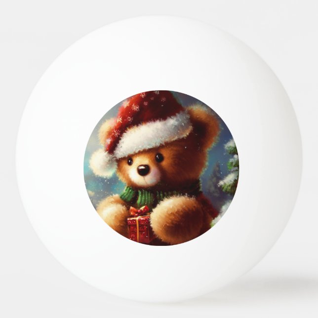 Pelota De Ping Pong Navidades Teddy Bear (2) (Anverso)