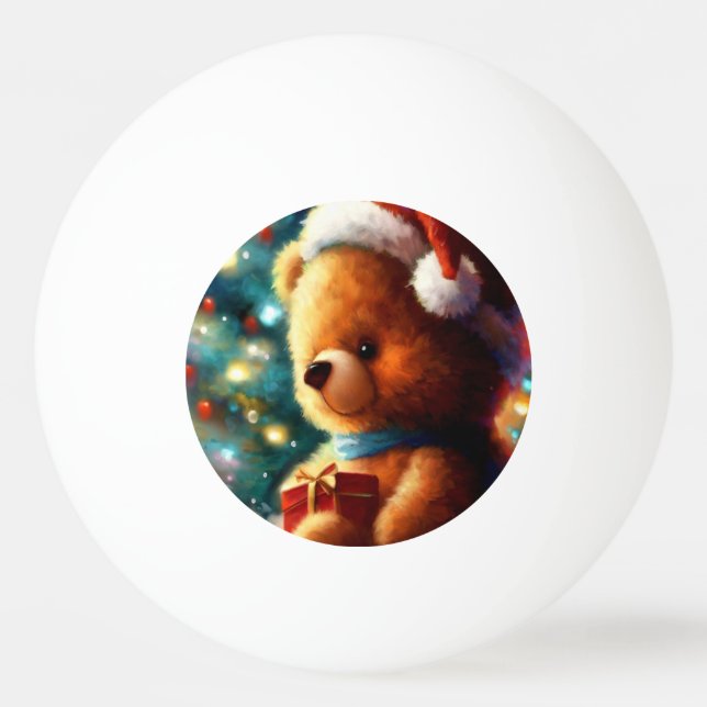 Pelota De Ping Pong Navidades Teddy Bear (3) (Anverso)