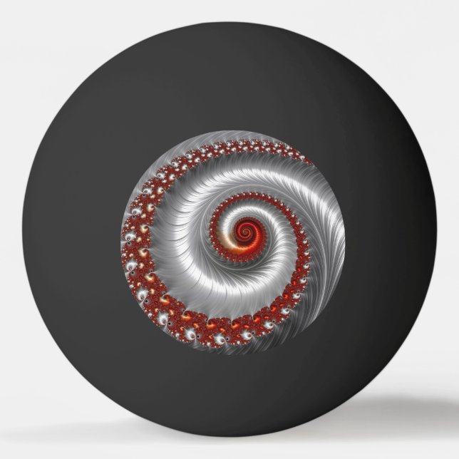 Pelota De Ping Pong ~ NEGRO del diseño del fractal del ~ de Shell de (Anverso)