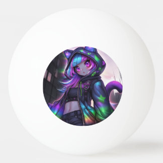 Pelota De Ping Pong Neon Catgirl Table Tennis Vibes