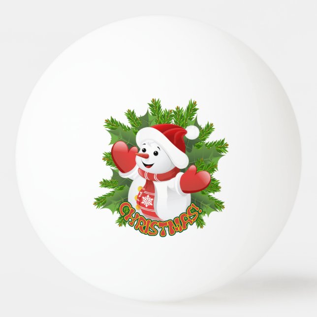 Pelota De Ping Pong Niña con ornamento de copos de nieve de cristal (Anverso)