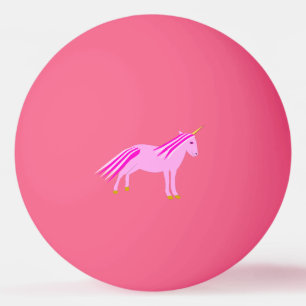 Pelota De Ping Pong Niña Rosa bonito Unicorn