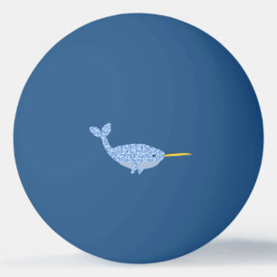 Pelota De Ping Pong Niño Azul lindo Narwhal