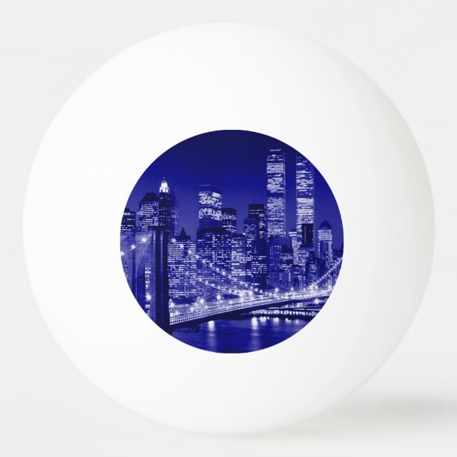 Pelota De Ping Pong Noche azul de Nueva York (Anverso)