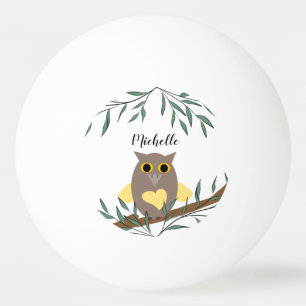 Pelota De Ping Pong Nombre de búho personalizado