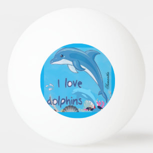 Pelota De Ping Pong Nombre de citas de delfines de amor lindo y colori