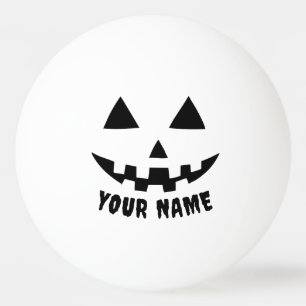Pelota De Ping Pong Nombre de Halloween de calabaza personalizada Blan