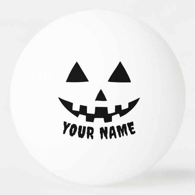 Pelota De Ping Pong Nombre de Halloween de calabaza personalizada Blan (Anverso)