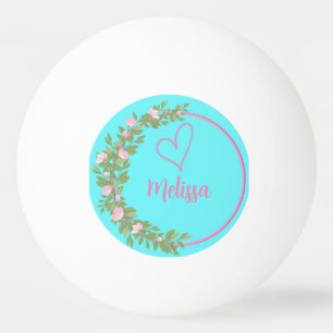 Pelota De Ping Pong Nombre de monograma femenino con letra cursiva mod