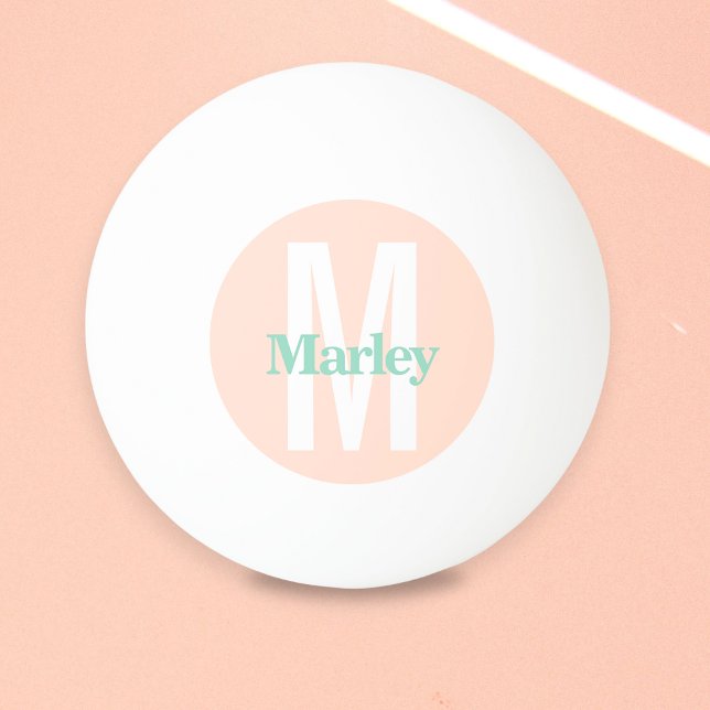 Pelota De Ping Pong Nombre de monograma negrita rosa personalizado (Subido por el creador)
