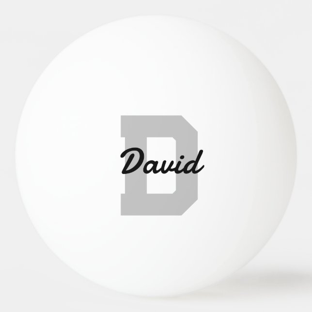 Pelota De Ping Pong Nombre de monograma personalizado (Anverso)