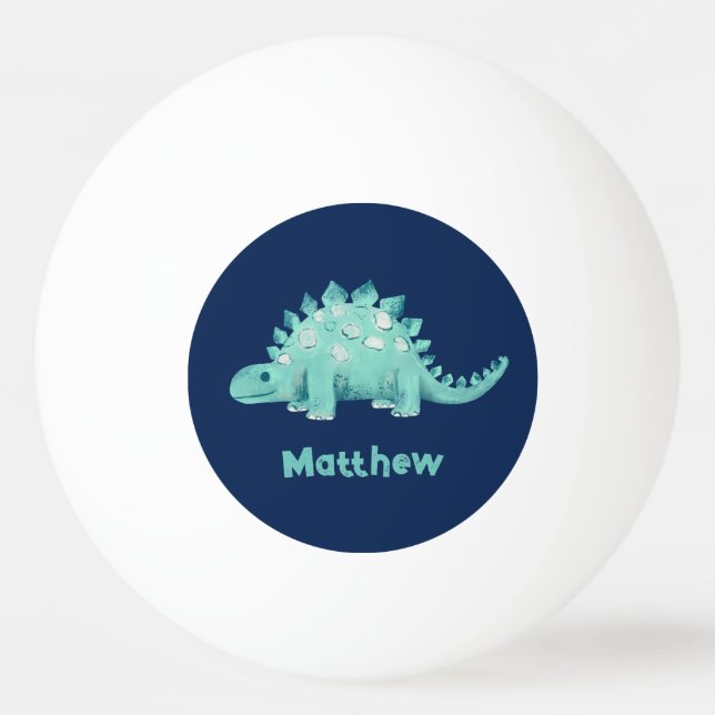 Pelota De Ping Pong Nombre del estegosaurio de dinosaurio (Anverso)