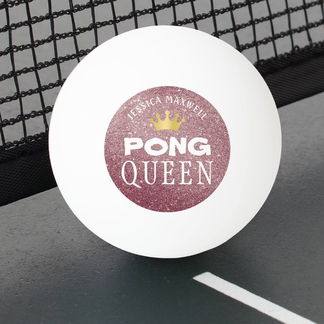 Pelota De Ping Pong Nombre del Purpurina de oro Rosa PING PONG QUEEN (Subido por el creador)