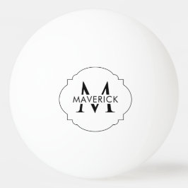 Pelota De Ping Pong Nombre Inicial Personalizado Elegante Moderno
