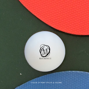 Pelota De Ping Pong Nombre moderno y elegante de un monograma