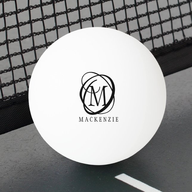 Pelota De Ping Pong Nombre moderno y elegante de un monograma (Subido por el creador)
