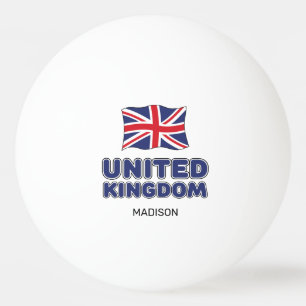 Pelota De Ping Pong Nombre personalizado Bandera de Reino Unido