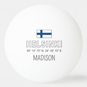 Pelota De Ping Pong Nombre personalizado Coordenadas Helsinki