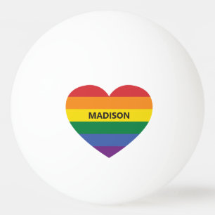 Pelota De Ping Pong Nombre personalizado Corazón arcoiris
