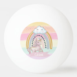 Pelota De Ping Pong 🦄 nombre personalizado de Chica de unicornio arco