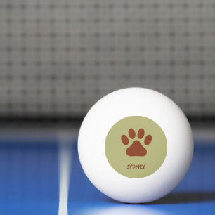 Pelota De Ping Pong Nombre personalizado de la pepita de perro marrón