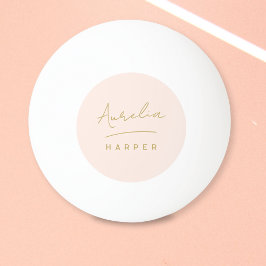 Pelota De Ping Pong Nombre personalizado del guión dorado rosado Monog