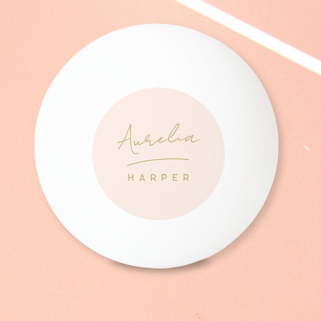 Pelota De Ping Pong Nombre personalizado del guión dorado rosado Monog (Subido por el creador)