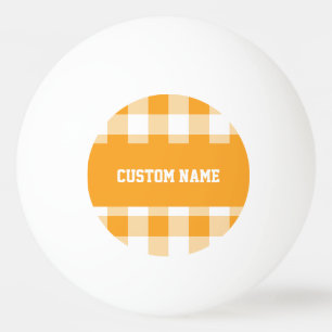 Pelota De Ping Pong Nombre personalizado del patrón de Gingham