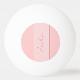Pelota De Ping Pong Nombre Personalizado Mínimo Rosa Rubor