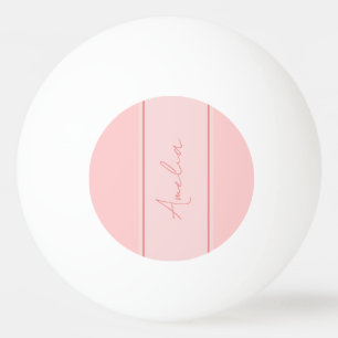 Pelota De Ping Pong Nombre Personalizado Mínimo Rosa Rubor