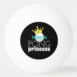 Pelota De Ping Pong Nombre Verde azulado personalizado de la princesa 