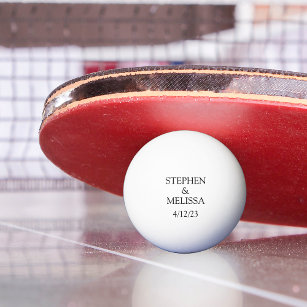 Pelota De Ping Pong Nombres de Aniversario de Boda de Acabo de Wed Per
