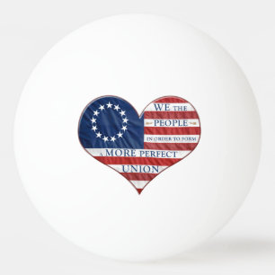 Pelota De Ping Pong Nosotros el corazón de la bandera americana de la