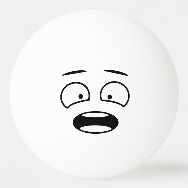 Pelota De Ping Pong Novedad divertida Emoji cara asustado (Anverso)
