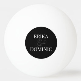 Pelota De Ping Pong Novia blanca negra personalizada y Boda de Groom 