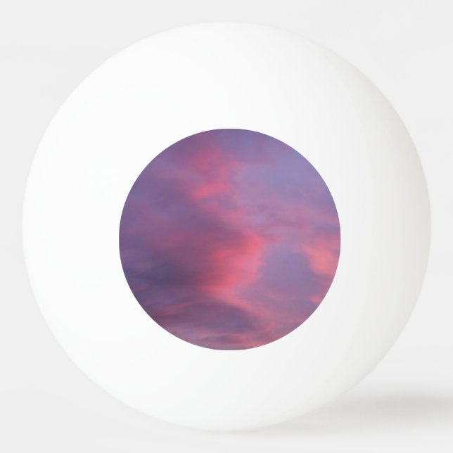 Pelota De Ping Pong Nubes Rosadas Azules (Anverso)