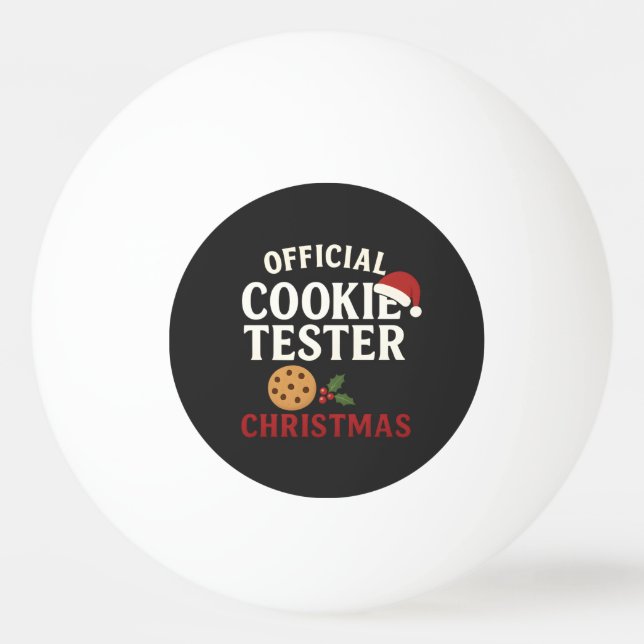 Pelota De Ping Pong Official Cookie Tester Christmas Tee (Anverso)