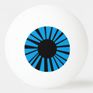 Pelota De Ping Pong Ojo azul con alumno negro en el béisbol blanco