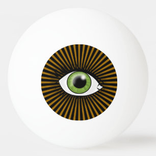 Pelota De Ping Pong Ojo Verde Hipnótico