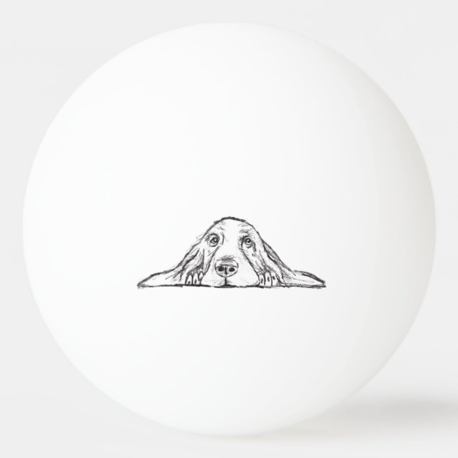 Pelota De Ping Pong ojos de perrito simple blanco negro (Anverso)