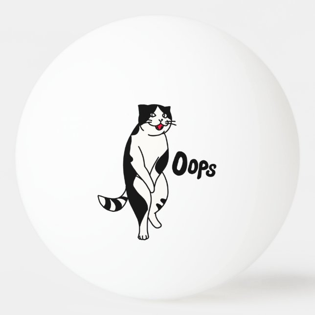 Pelota De Ping Pong Oops Cat (Anverso)